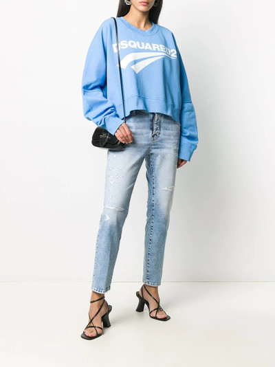 DSQUARED2 logo print oversized sweatshirt outlook