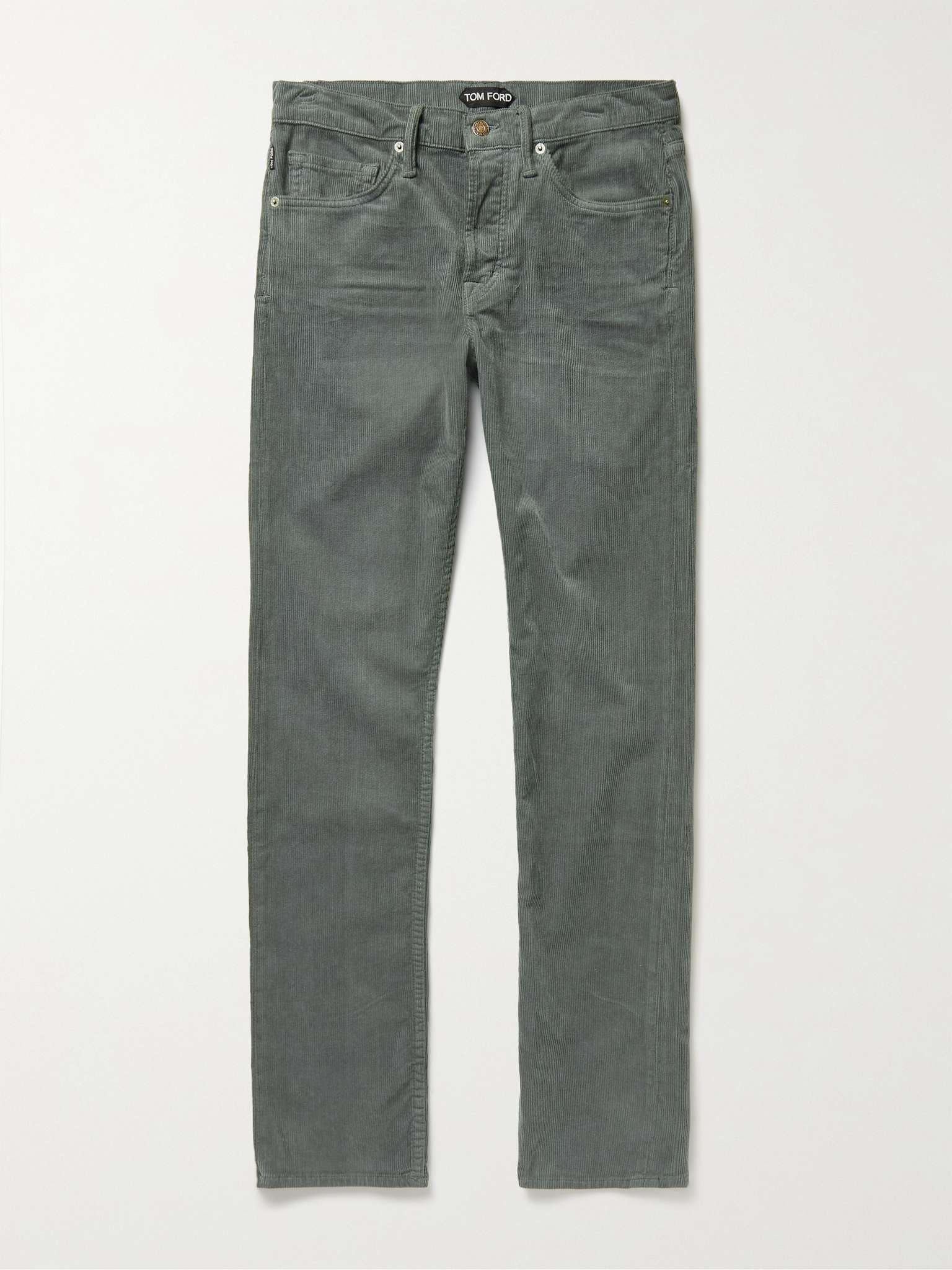 Slim-Fit Cotton-Blend Corduroy Trousers - 1