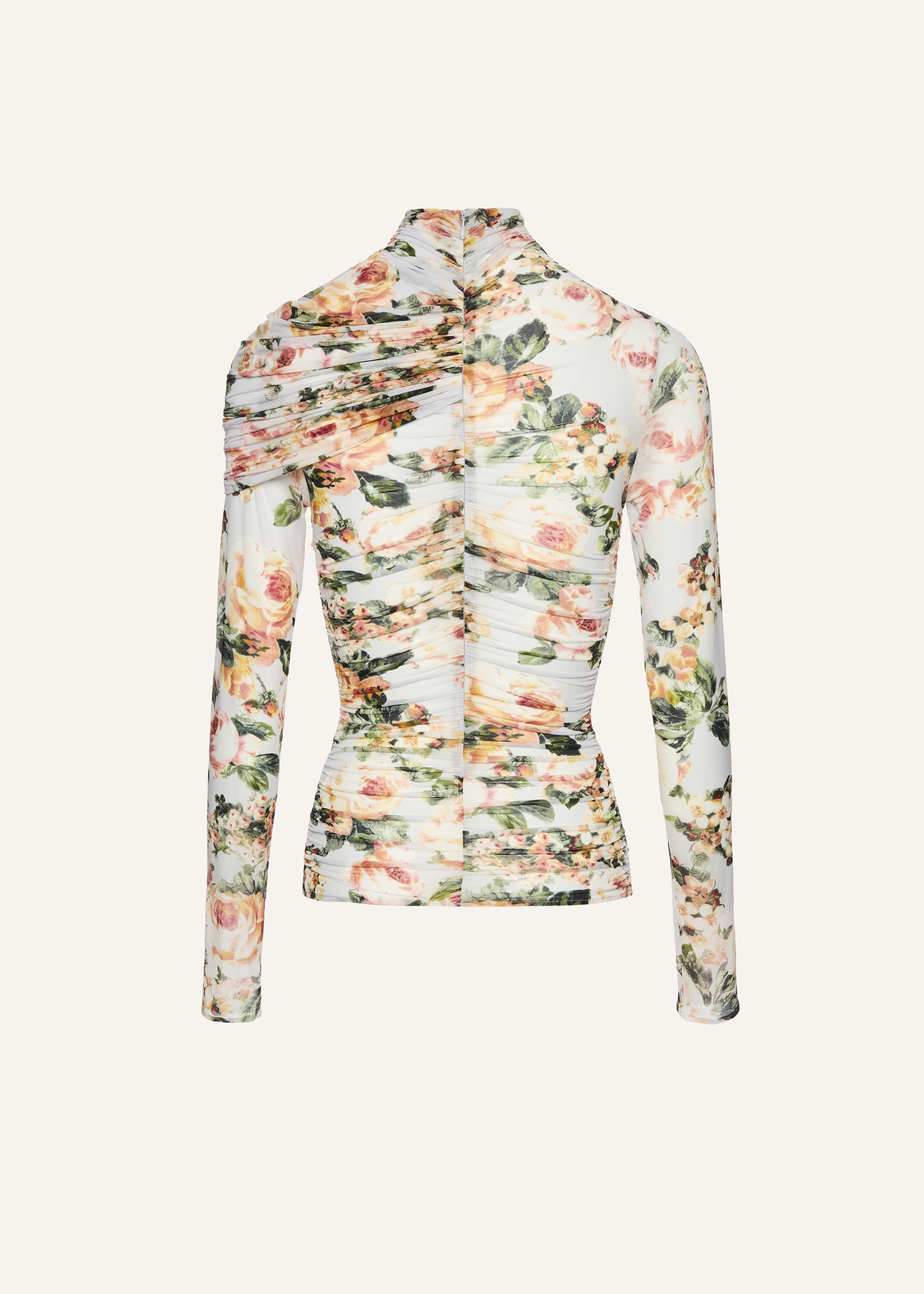 Ruched cape-effect top in floral print - 2