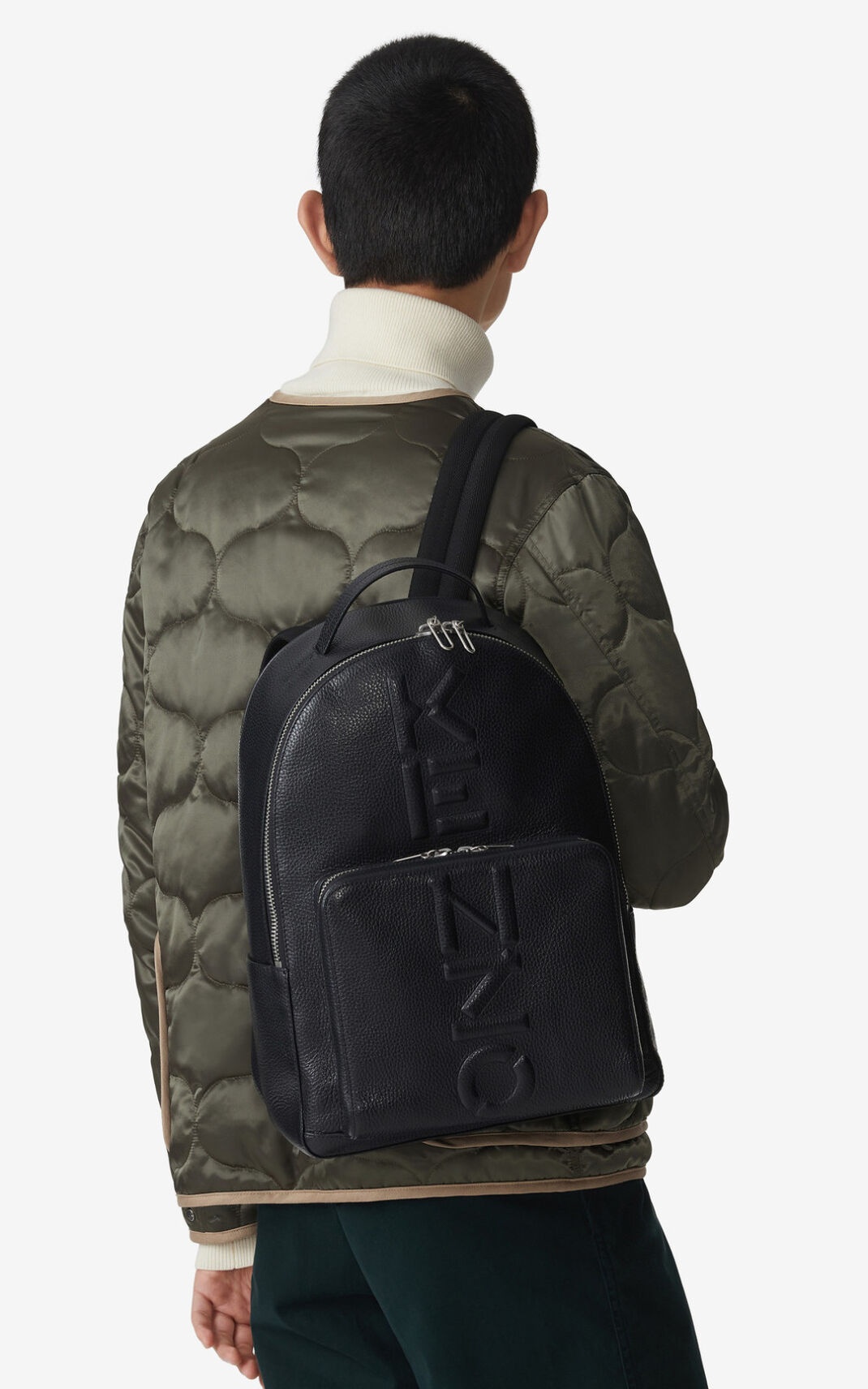 Grained leather backpack - 6