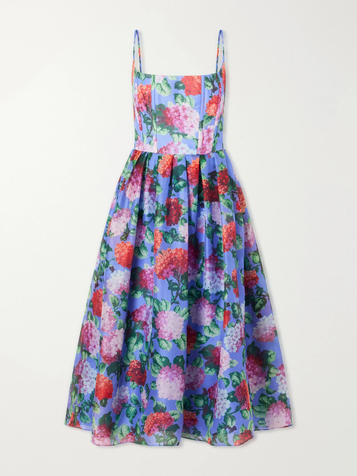 Floral-print Silk-crepe Midi Dress - 1