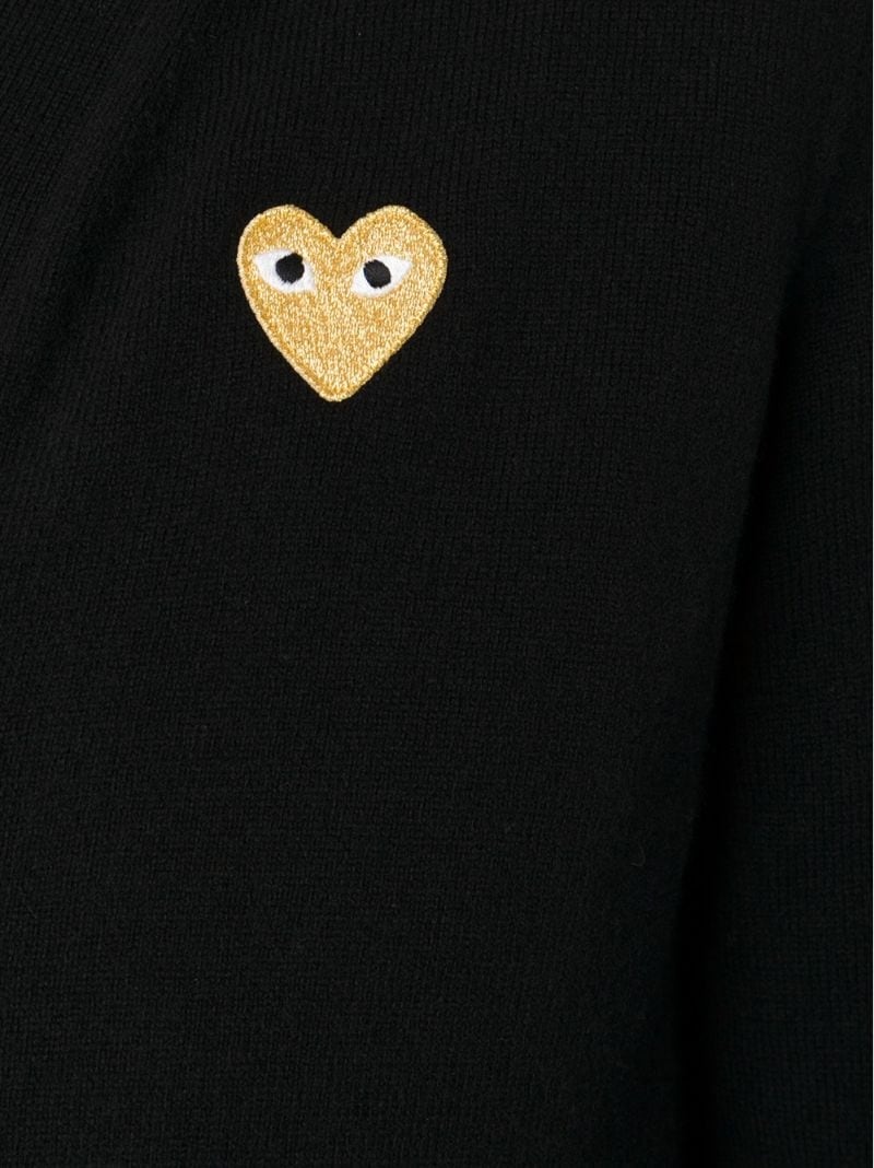 embroidered heart cardigan - 5