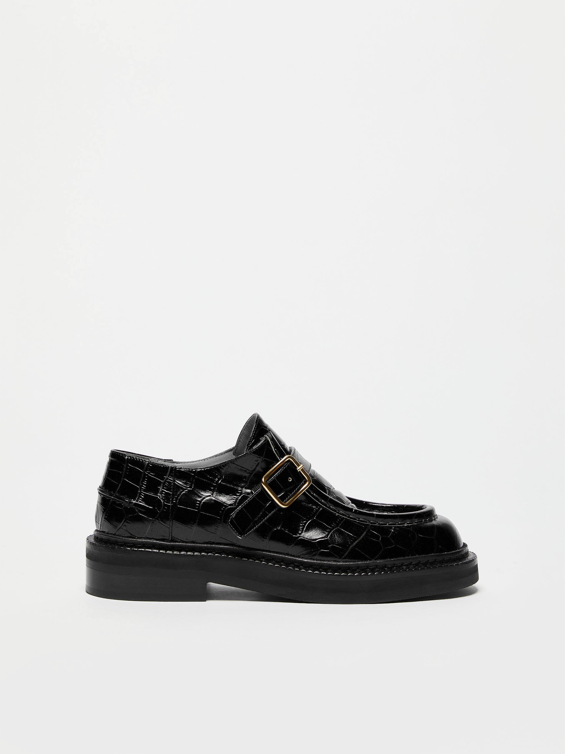 PROCIDA Crocodile-print leather moccasins - 1