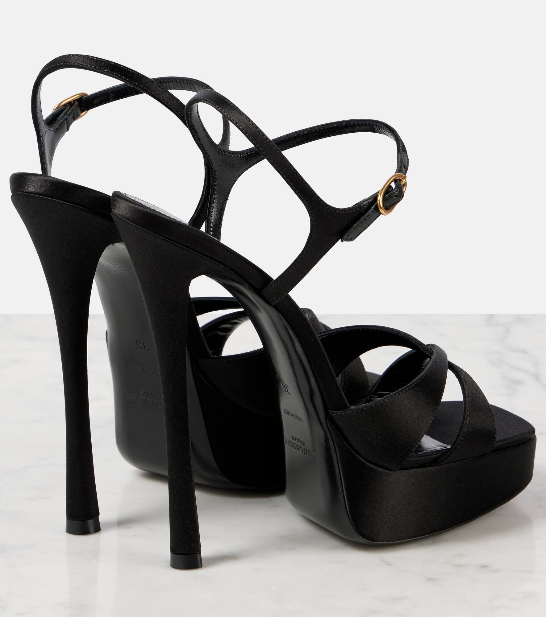 Debbie satin crêpe platform sandals - 2