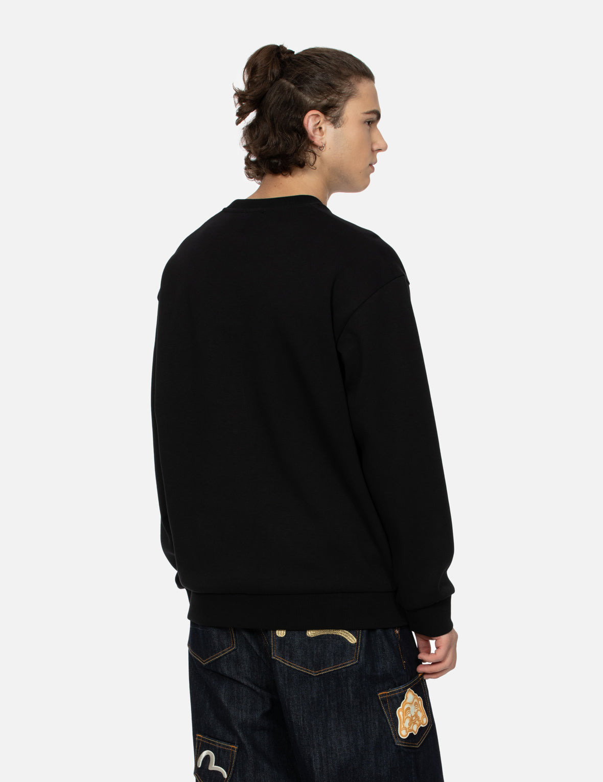 SEAGULL EMBROIDERY WITH KAMON PRINT POCKET RELAX FIT SWEATSHIRT - 8