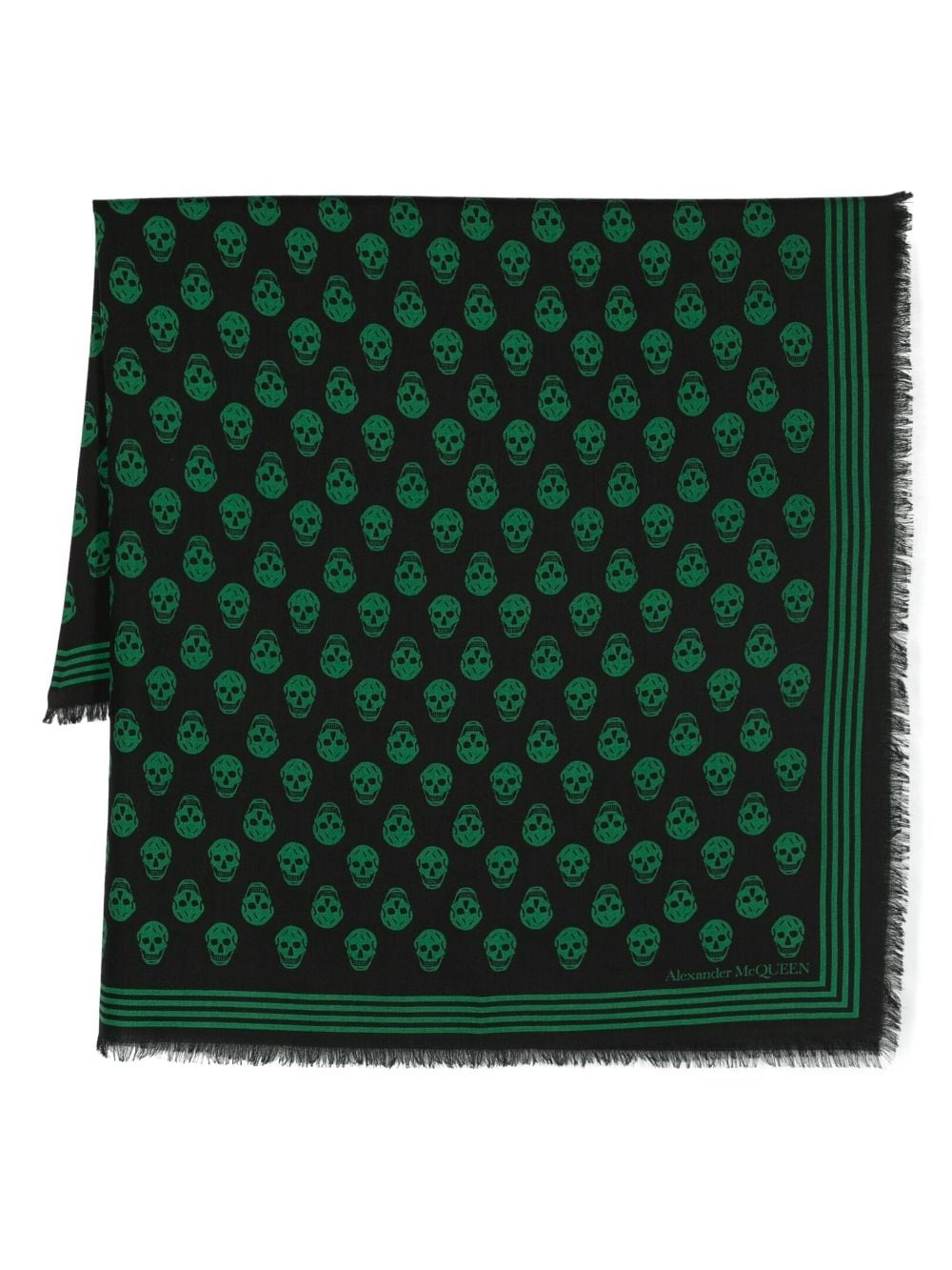 skull-print wool scarf - 1