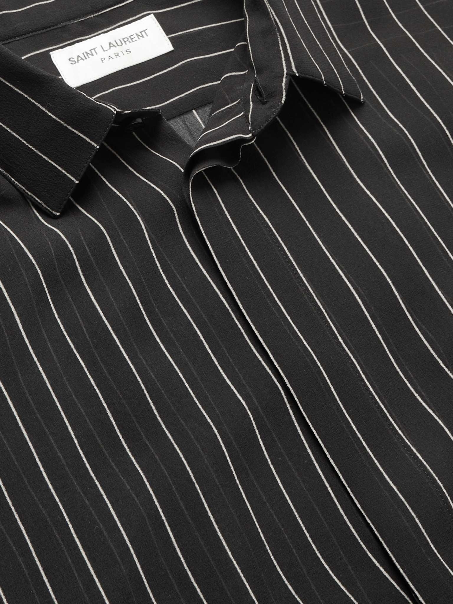 Pinstriped Silk-Georgette Shirt - 6
