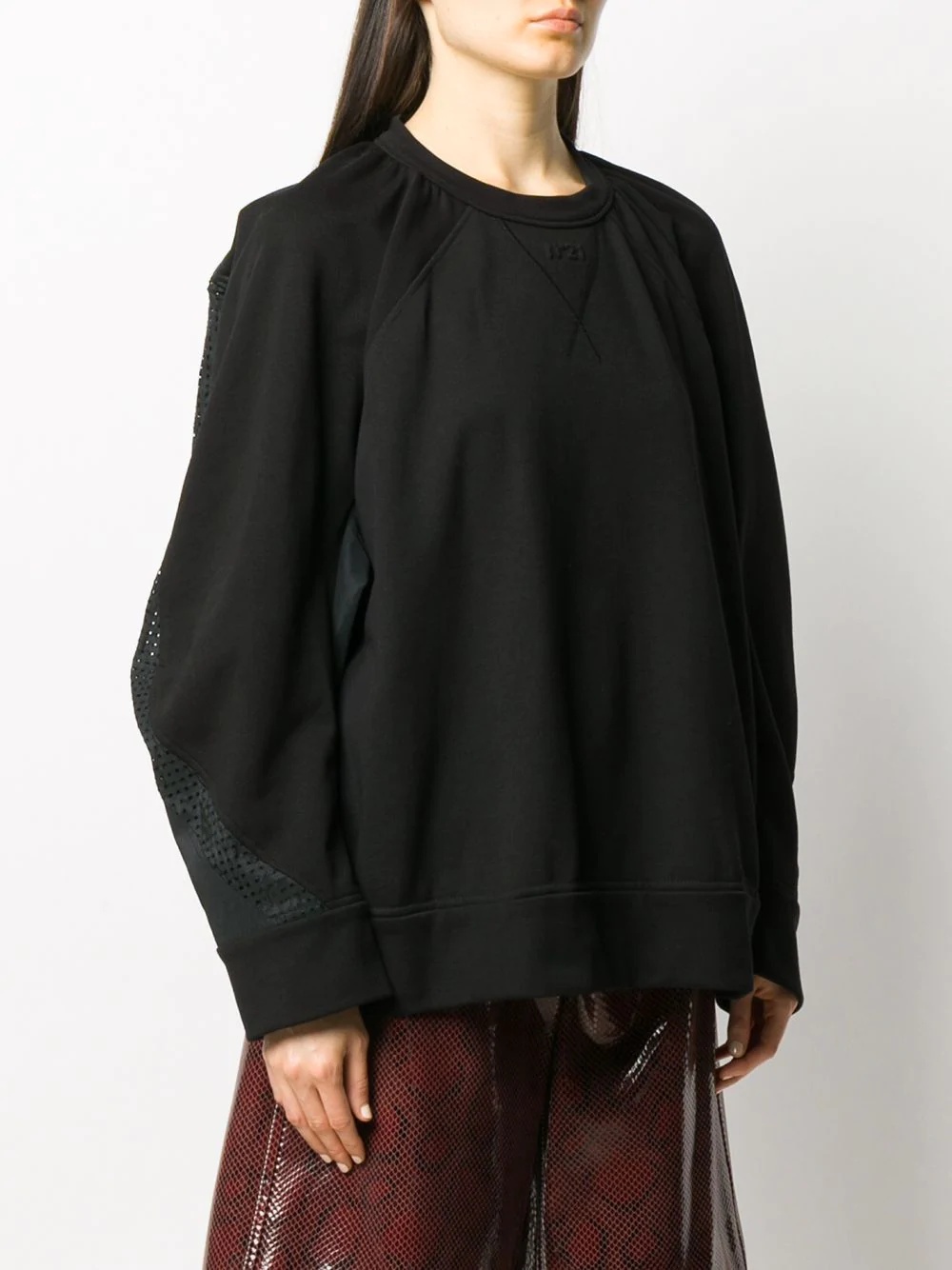 oversized mesh back sweatshirt - 3