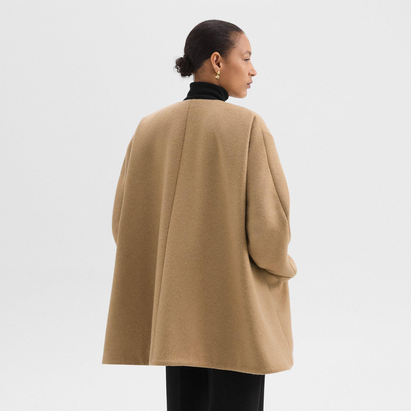 Cape Back Coat in Recycled Wool-Blend Melton 4