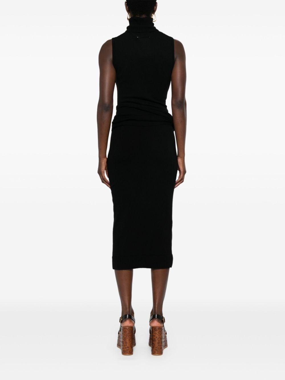 roll-neck knitted midi dress - 4