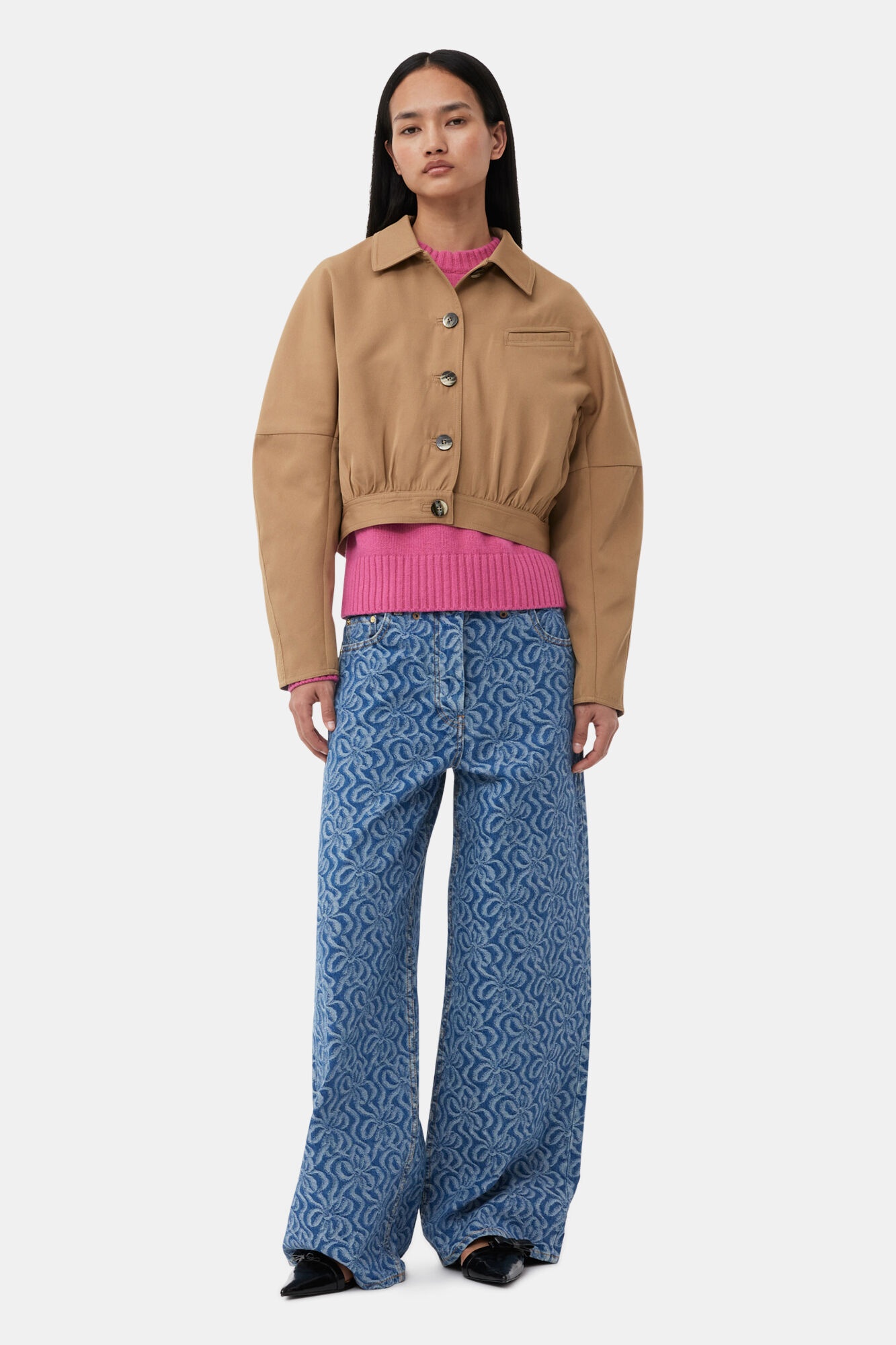 BROWN HEAVY TWILL SHORT JACKET - 3