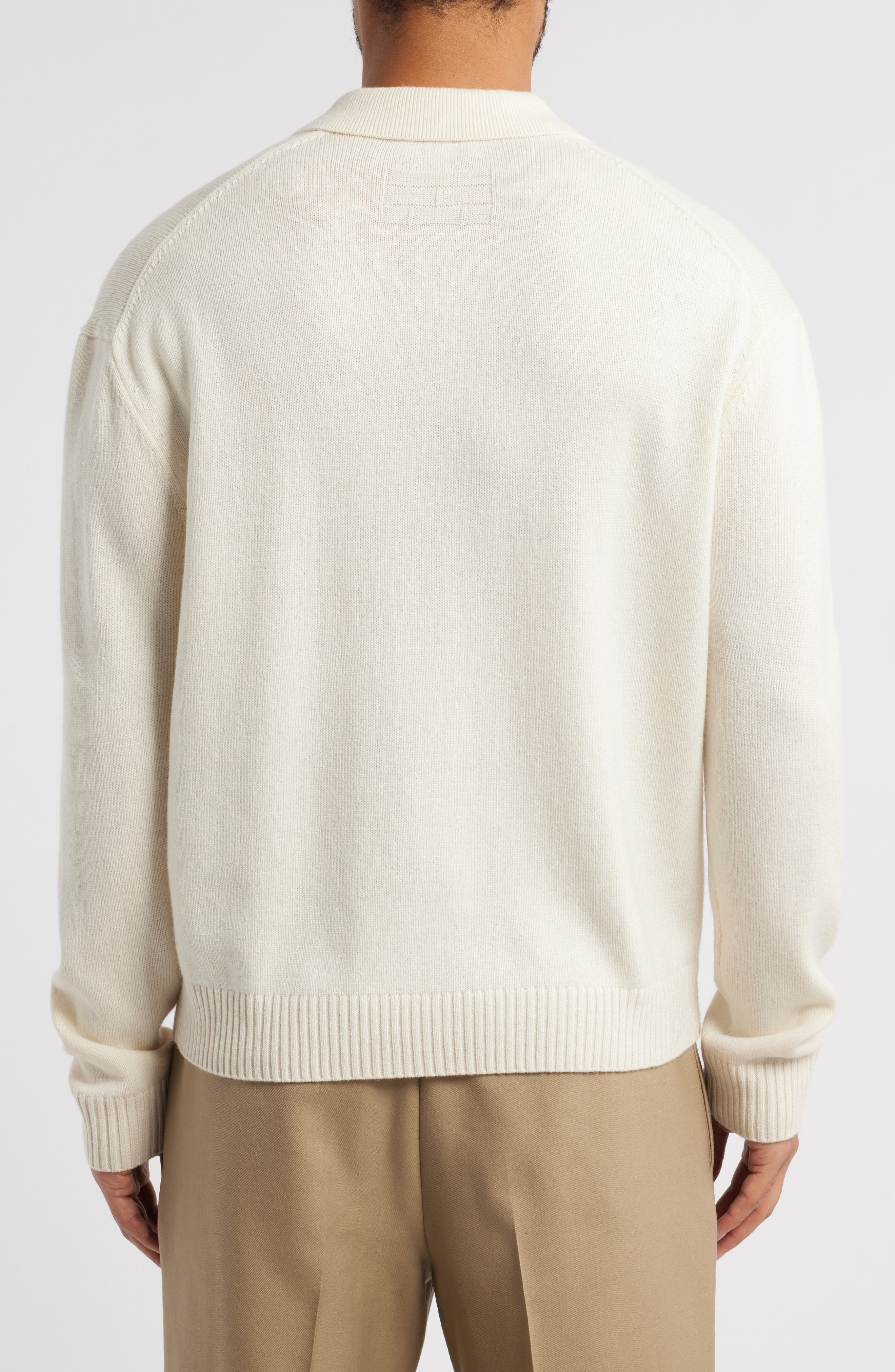 FRAME Wool & Silk Johnny Collar Sweater in Off White at Nordstrom - 2