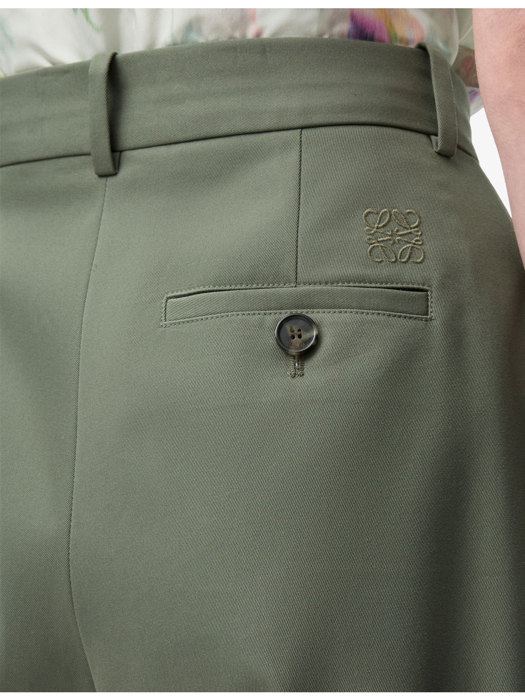 Anagram-Embroidered Barrel-Leg Cotton-Blend Trousers - 5