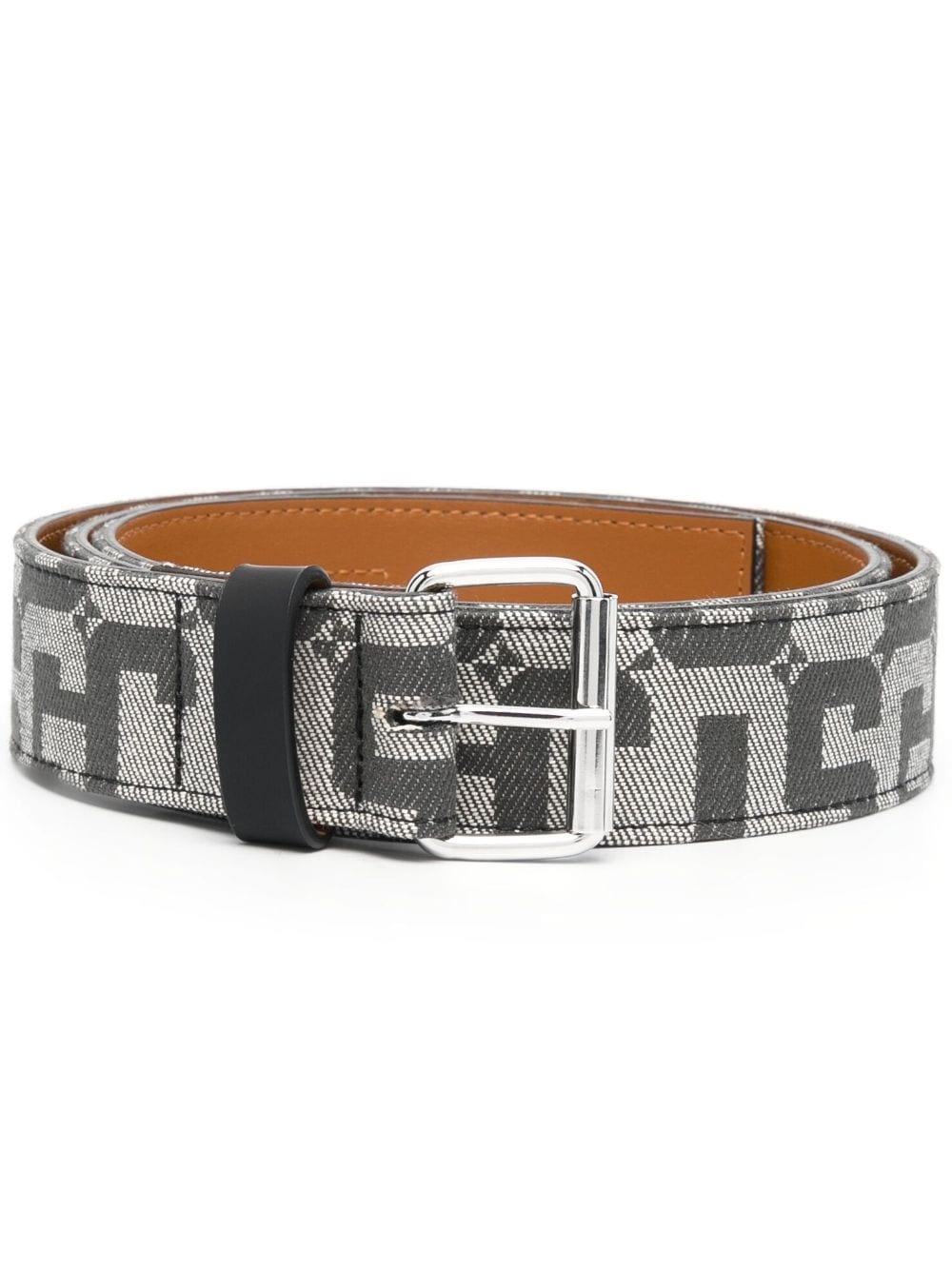 Monogram jacquard leather belt - 1