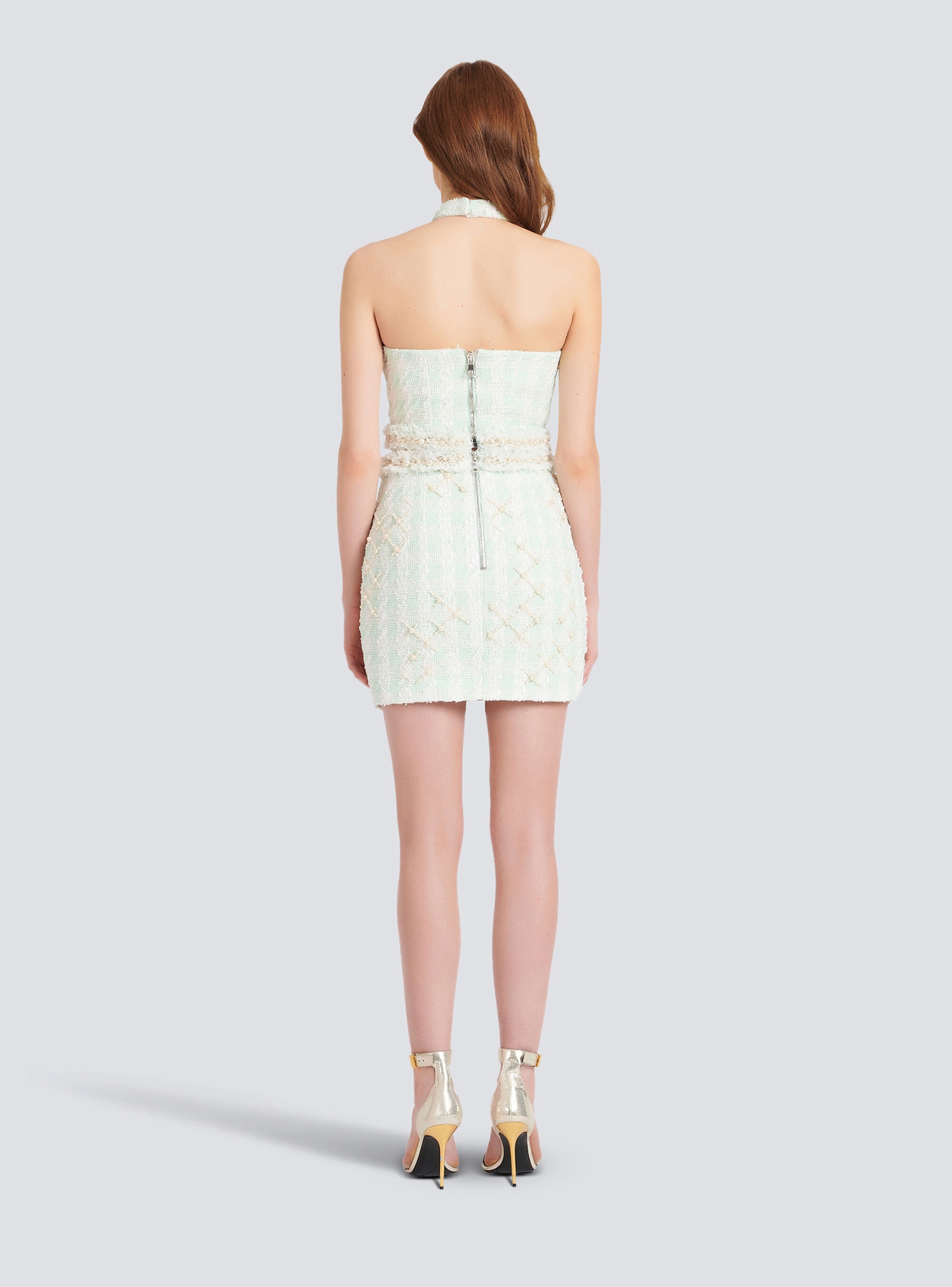 Short tweed skirt with embroidery - 4