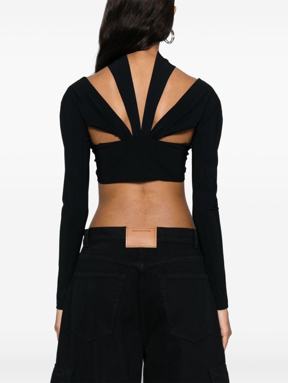 long-sleeve cropped top - 4