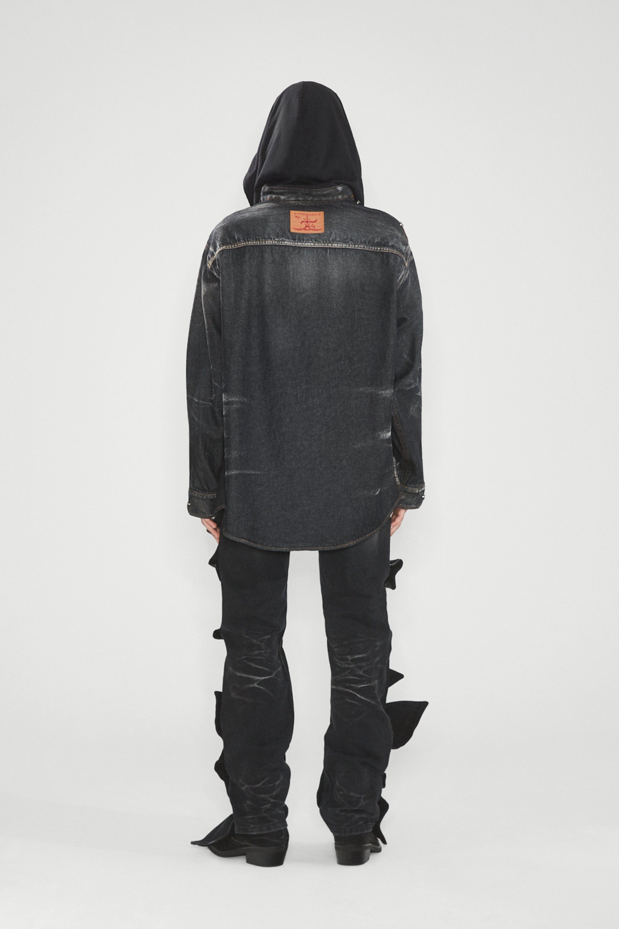 Insert Hood Denim Shirt - 4