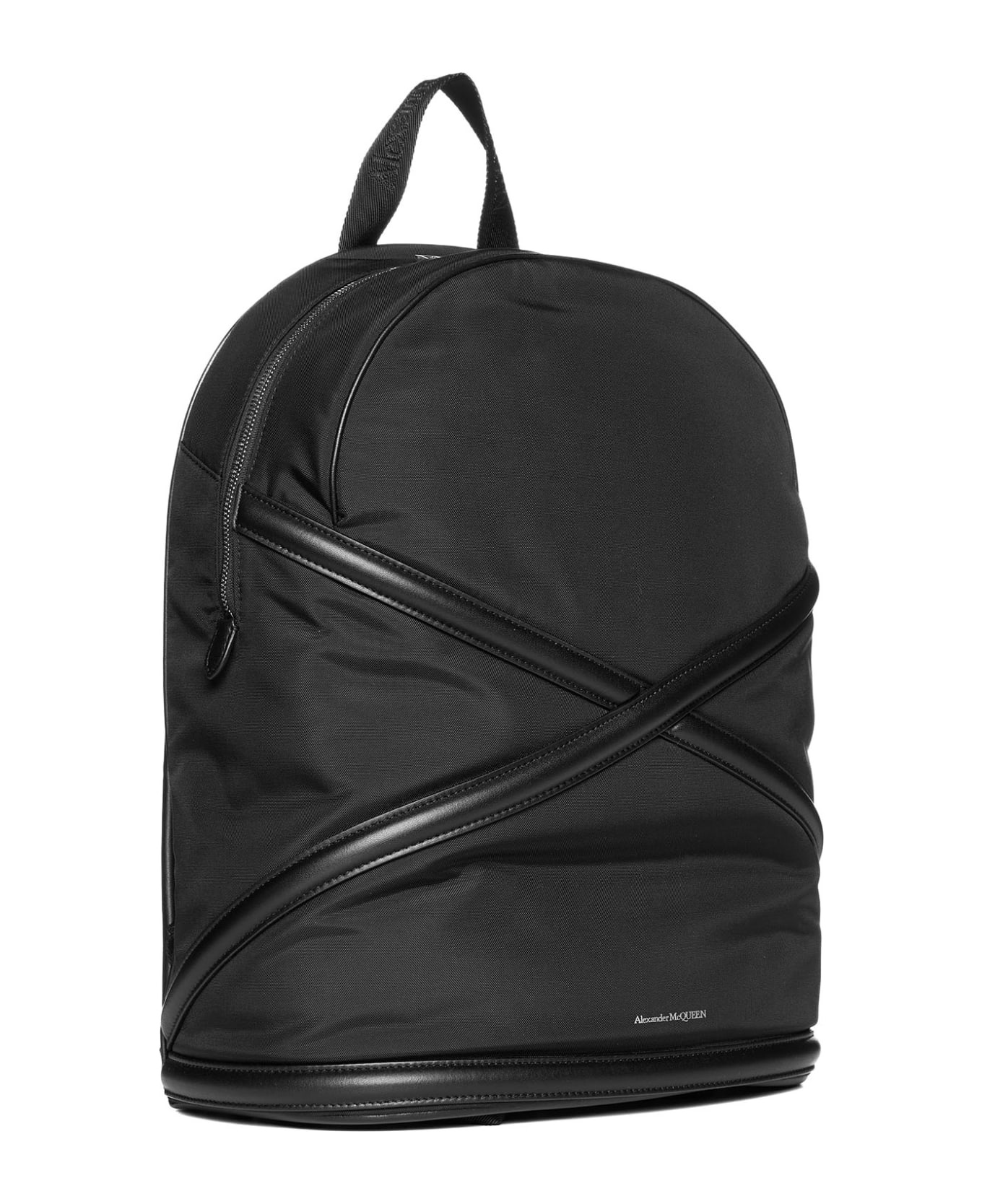 Harness Leather Details Nylon Backpack - 2