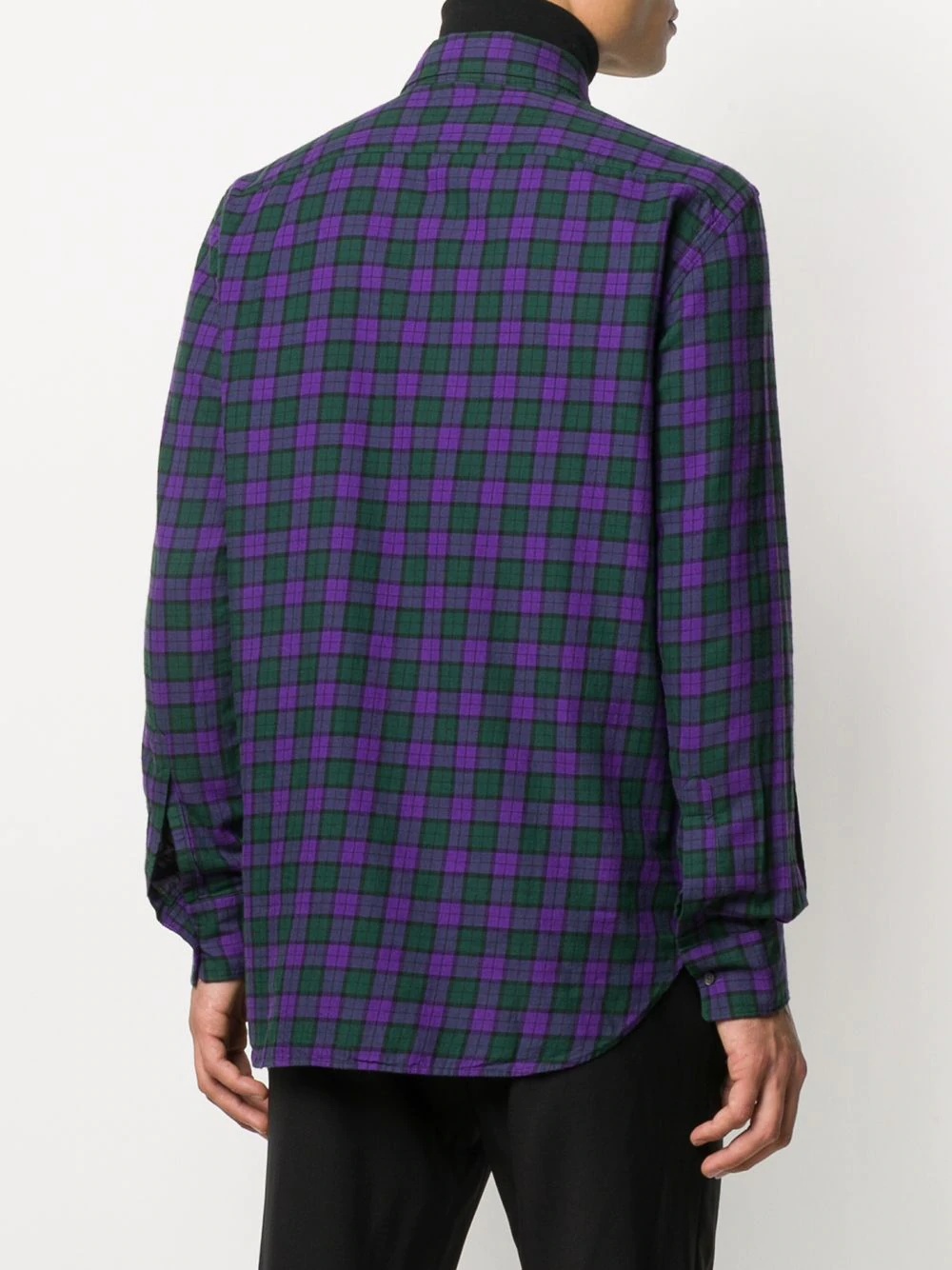 color-block check shirt - 4