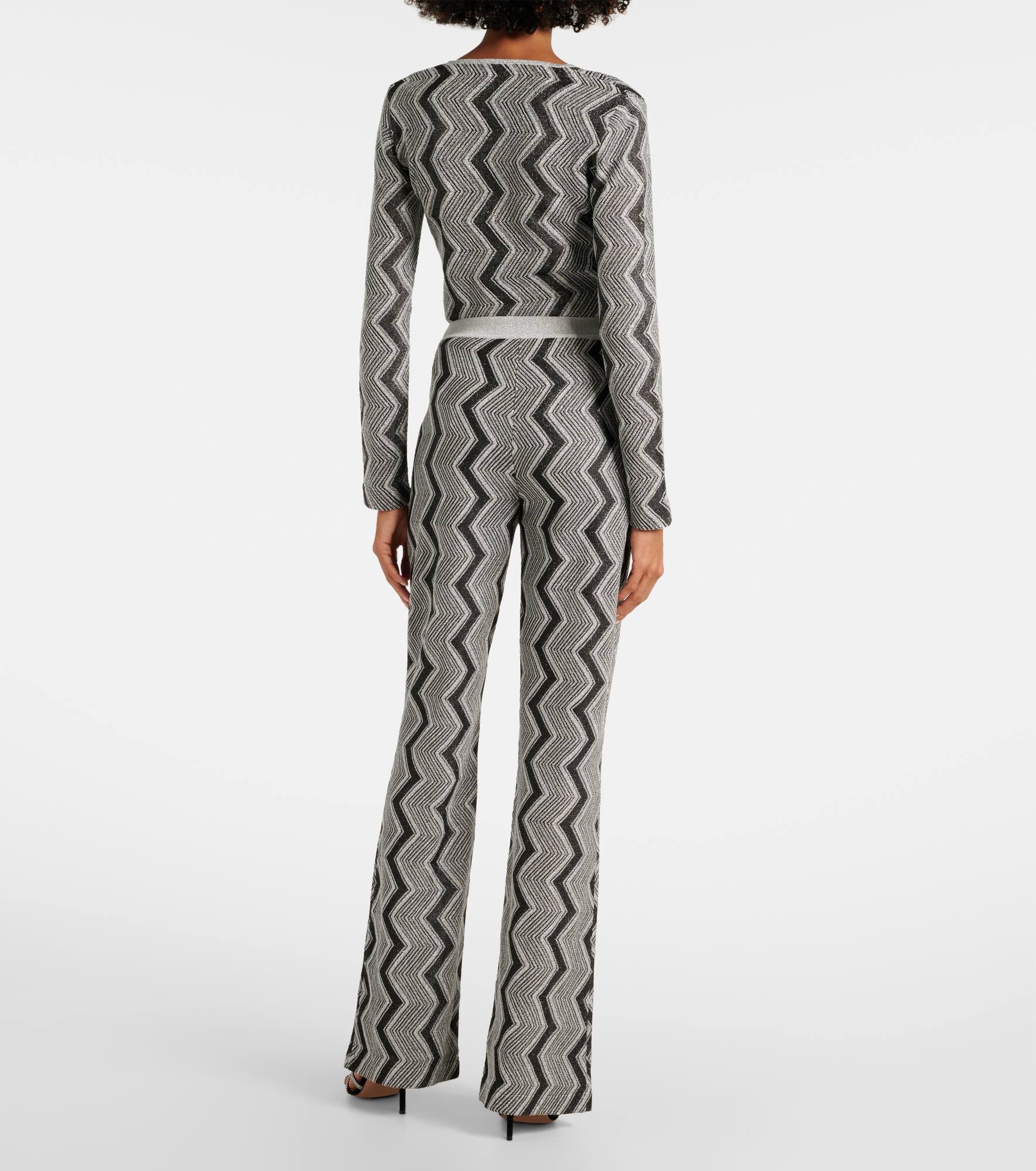 Zig Zag lamé wide-leg pants - 3