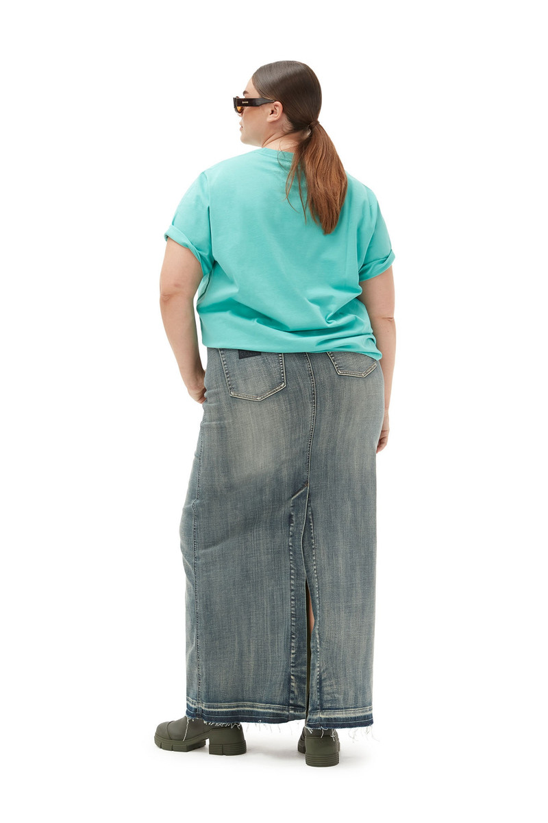 TINT EDGE DENIM MAXI SKIRT 8