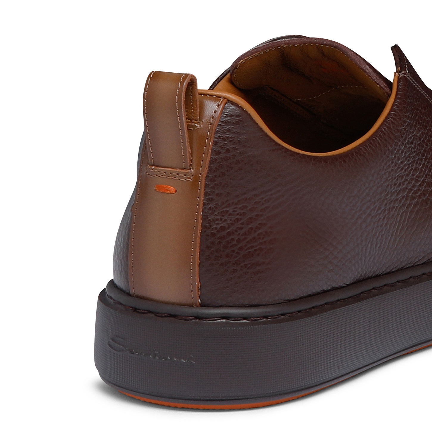 Men's burgundy tumbled leather slip-on sneaker - 5