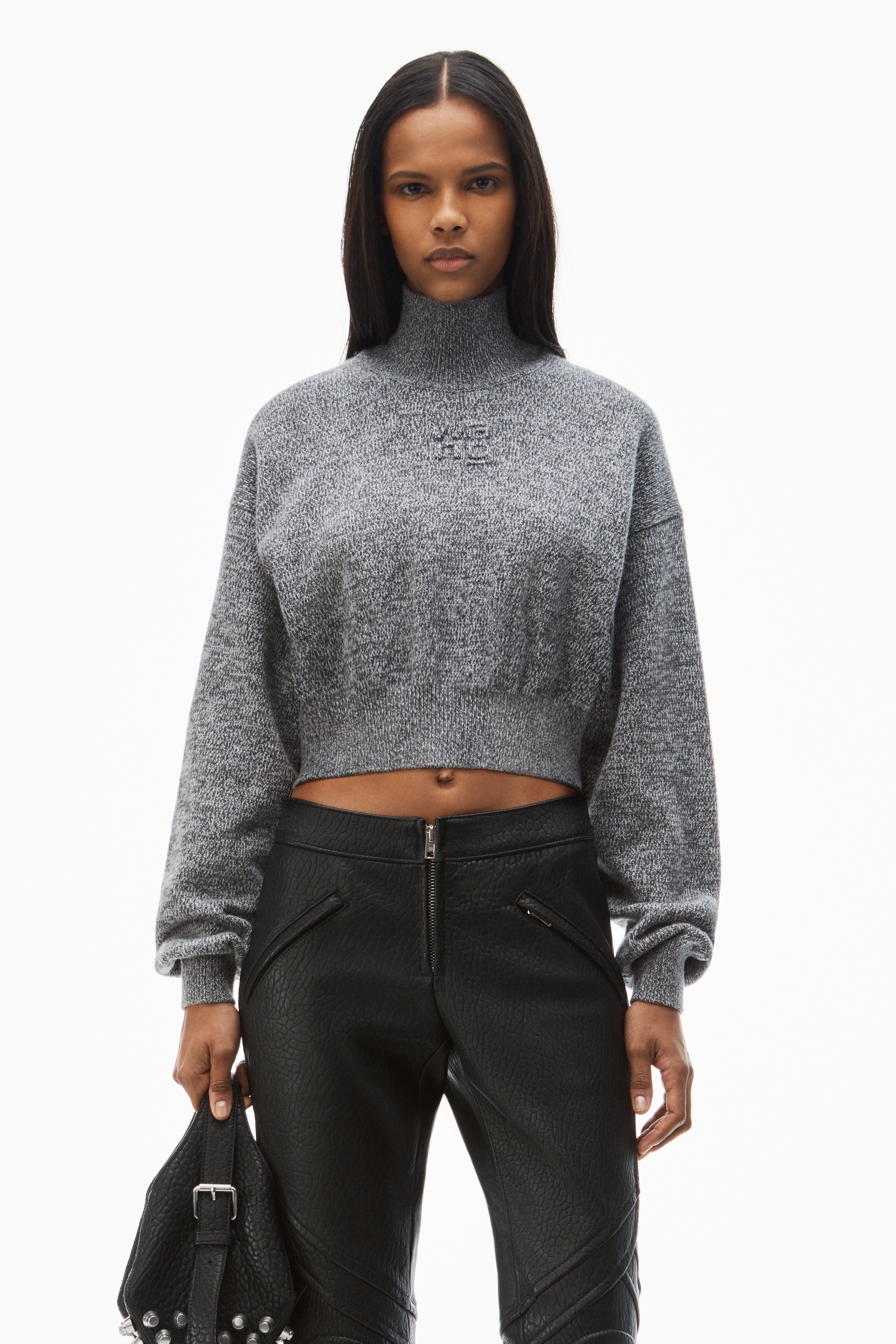 logo-embossed cropped sweater - 2