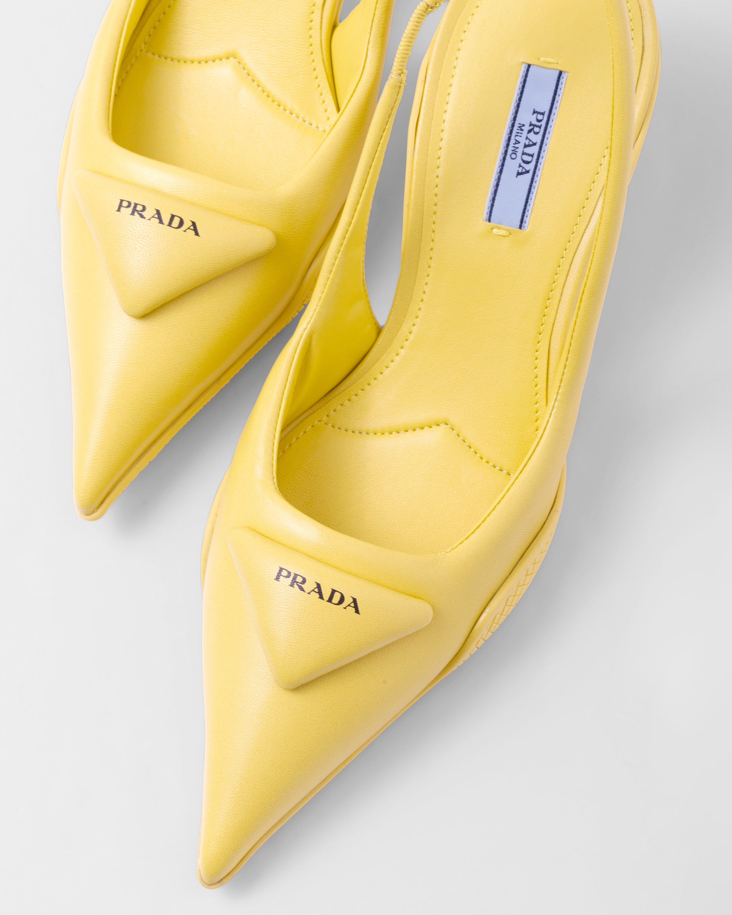 Soft padded leather slingback pumps - 6