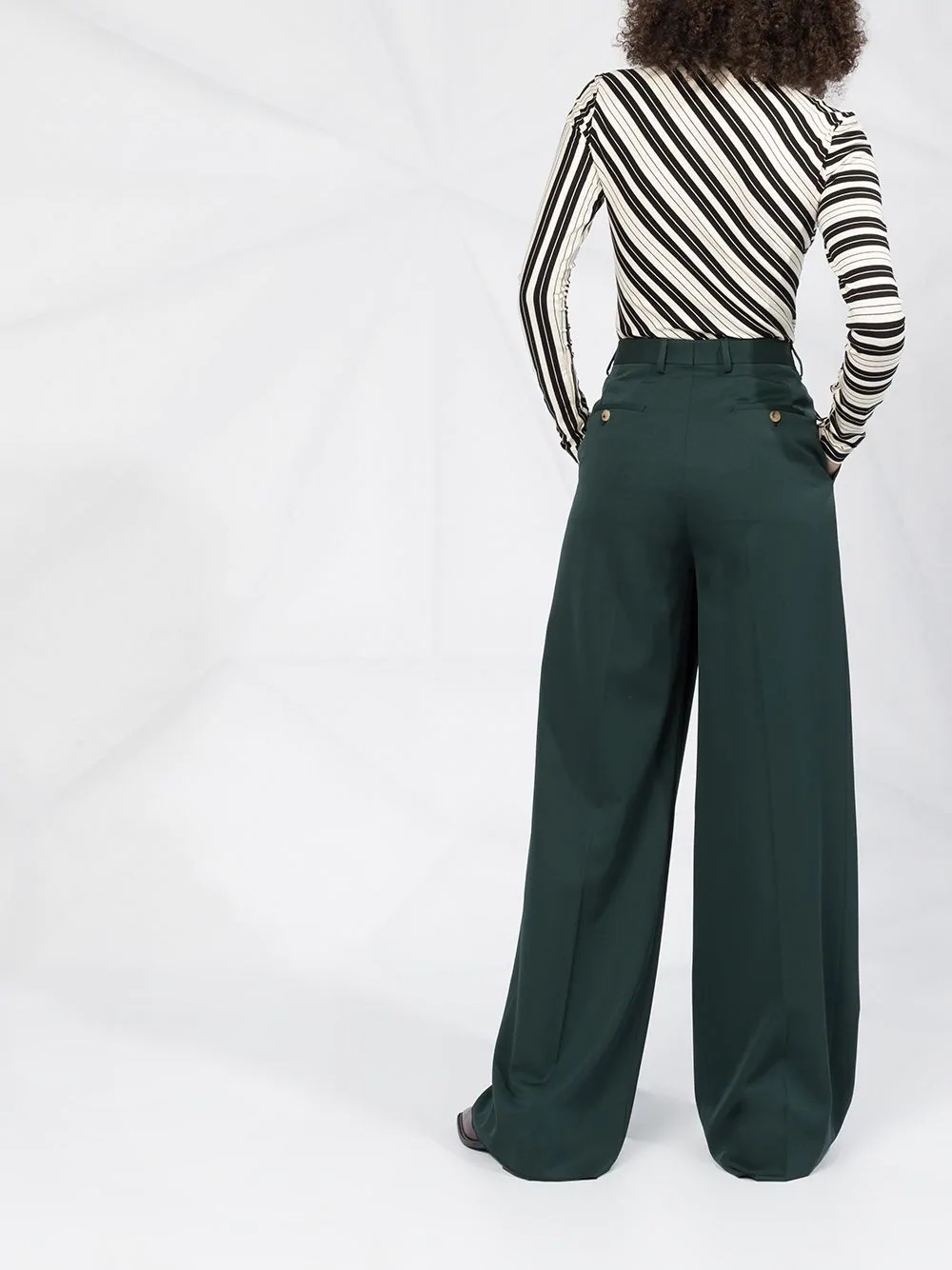 high-waisted wide leg trousers - 6