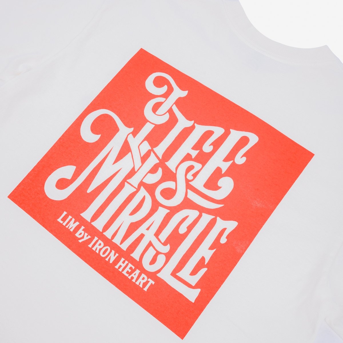 IHT-2407-WHT 7.5oz Printed Loopwheel Crew Neck T-Shirt - White - 7