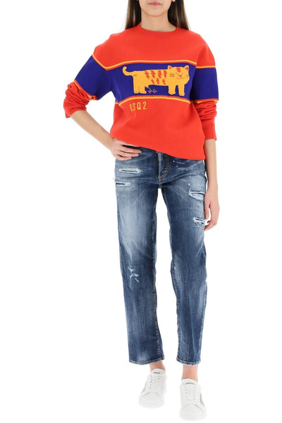 DSQUARED2 D2 TIGER COTTON SWEATER outlook