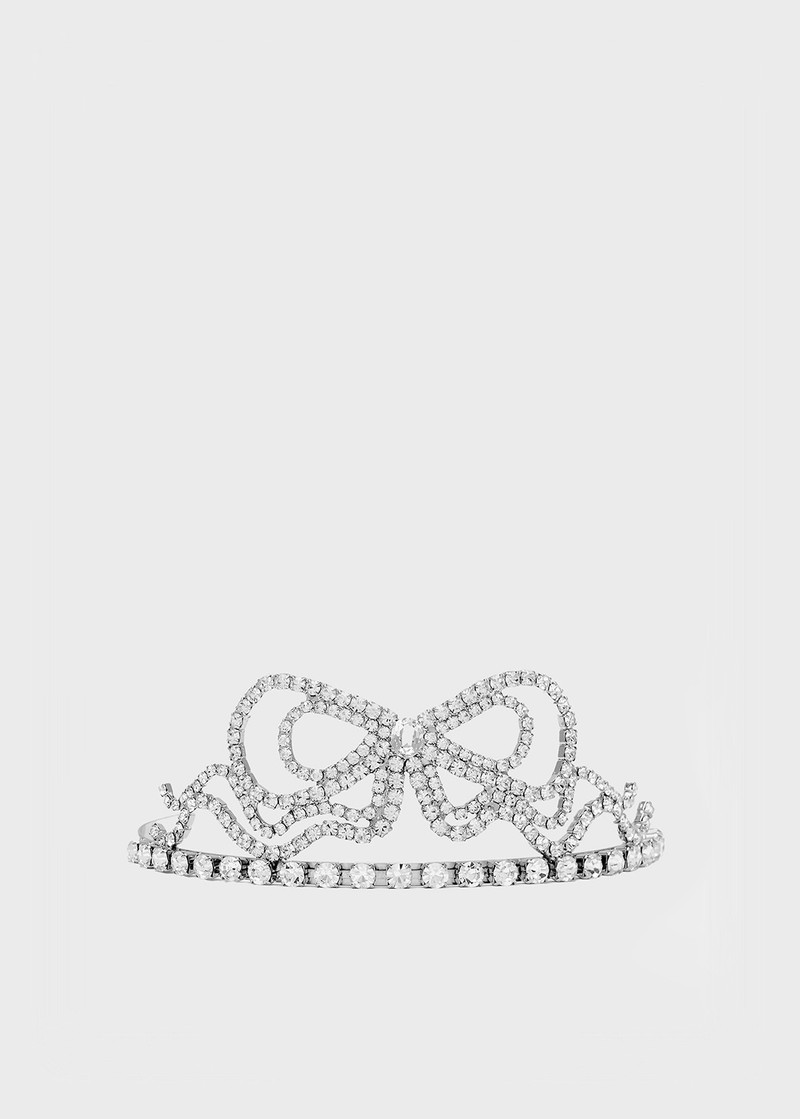 METAL TIARA WITH CRYSTALS AND BOW 1
