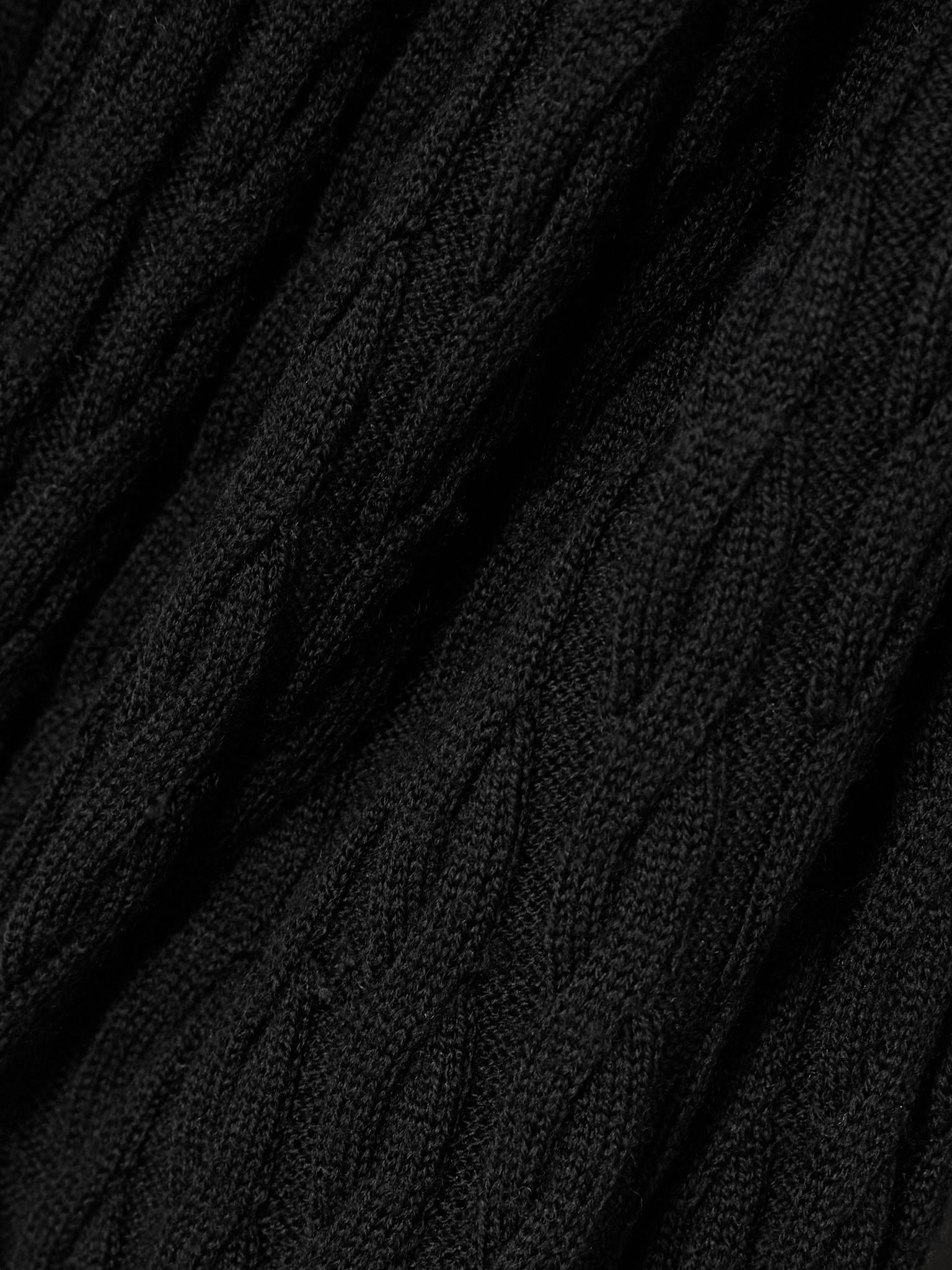 Cable-knit wool maxi dress Black - 5