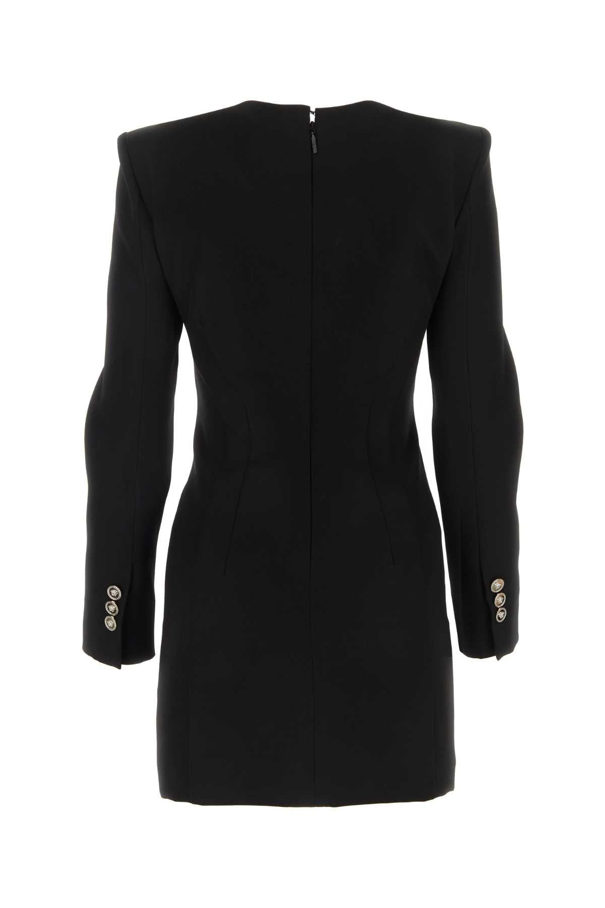 Versace Women Black Grain De Poudre Mini Dress - 2
