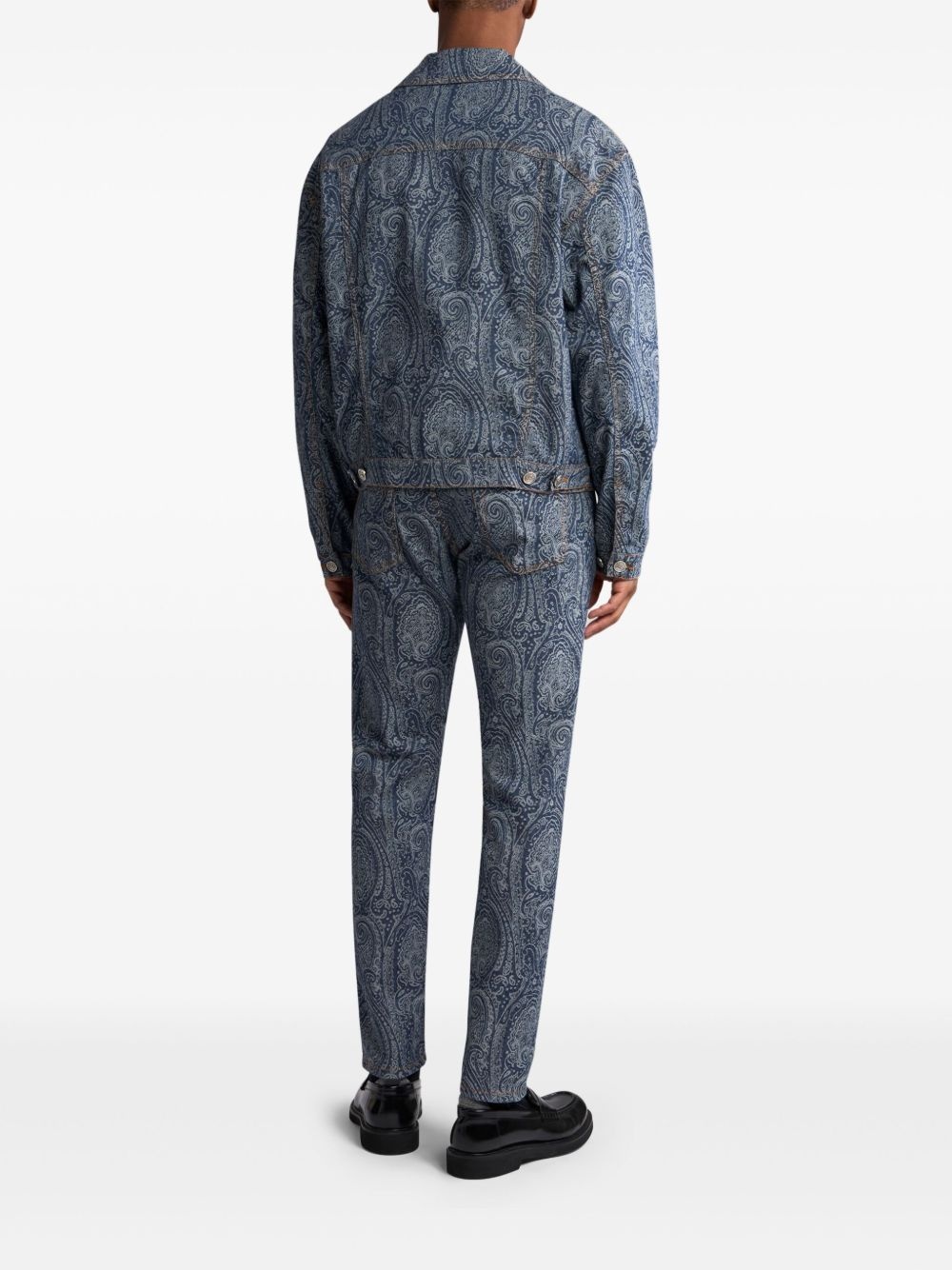 paisley denim jacket - 3