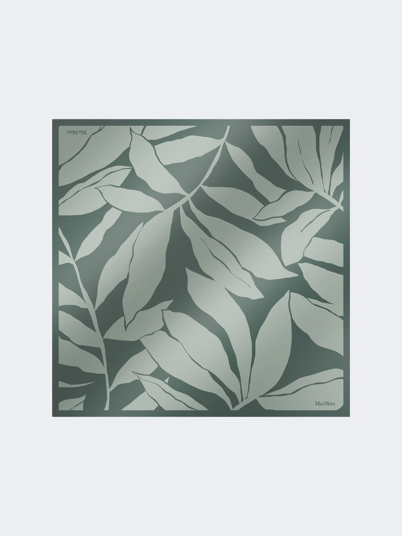 CARRE90W1 Printed silk oversized scarf - DARK GREEN 1