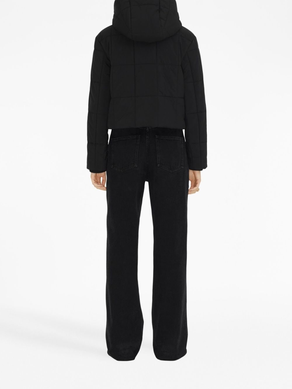 hooded cropped quilted jacket - 4