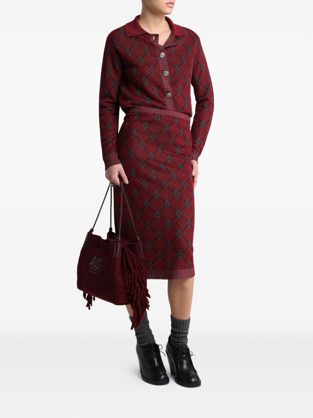 patterned knit midi skirt - 2