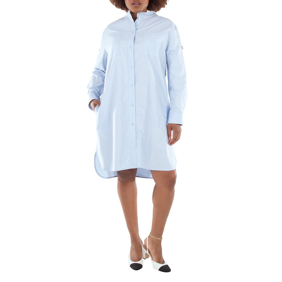 Burberry Long Sleeve Belted Cotton Shirt Dress - 2