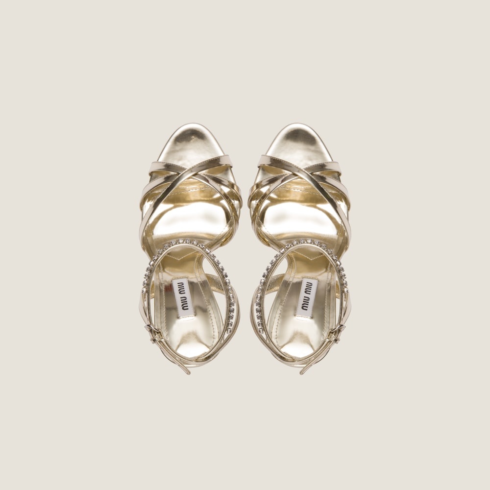Metallic leather sandals - 4