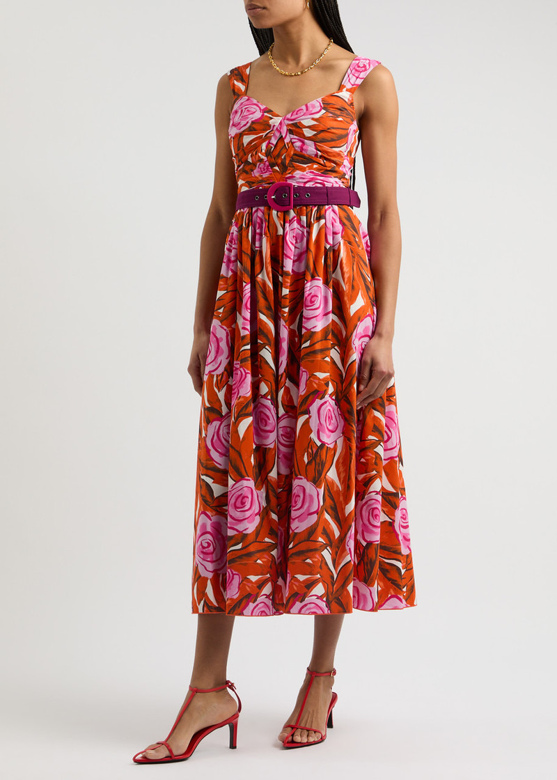 DIANE VON FURSTENBERG Diane Von Furstenberg Elisa Floral-print Cotton-blend Midi Dress outlook