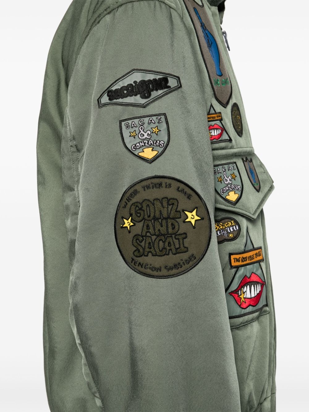 logo patched bomber jacket - 5