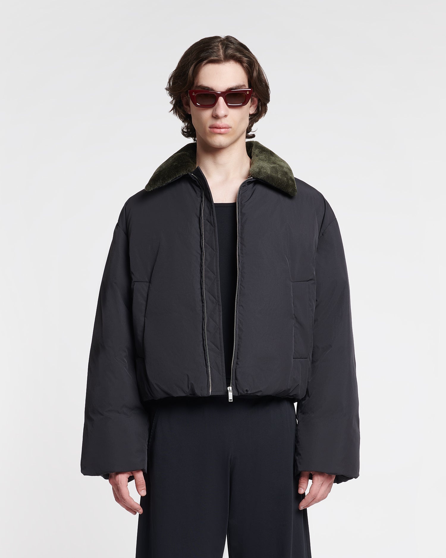 Faux Fur and Tech Nylon Jacket - 7