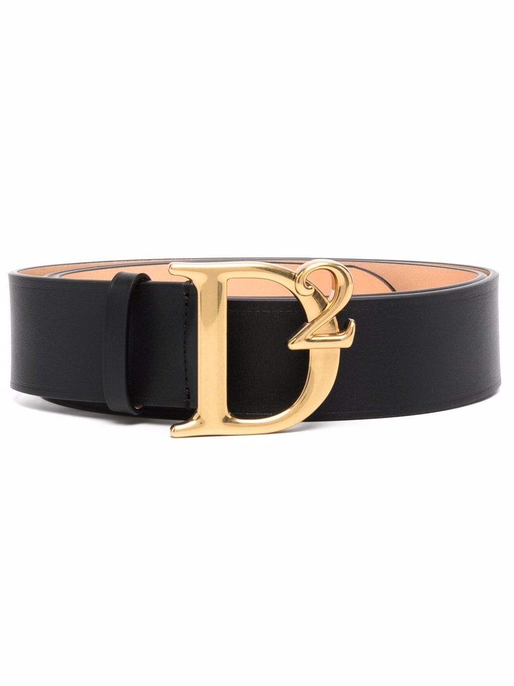 logo-buckle leather belt - 1