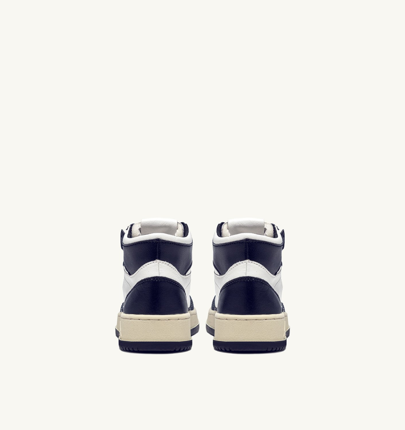 MEDALIST MID BICOLOR SNEAKERS IN WHITE AND BLUE LEATHER - 3