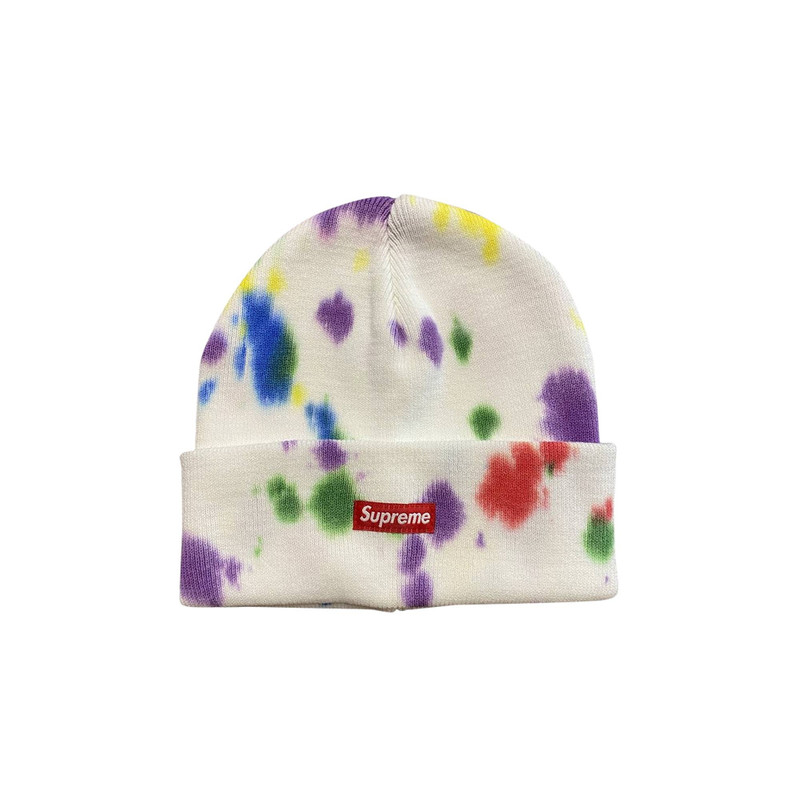 Supreme Splatter Dyed Beanie 'White' - 1
