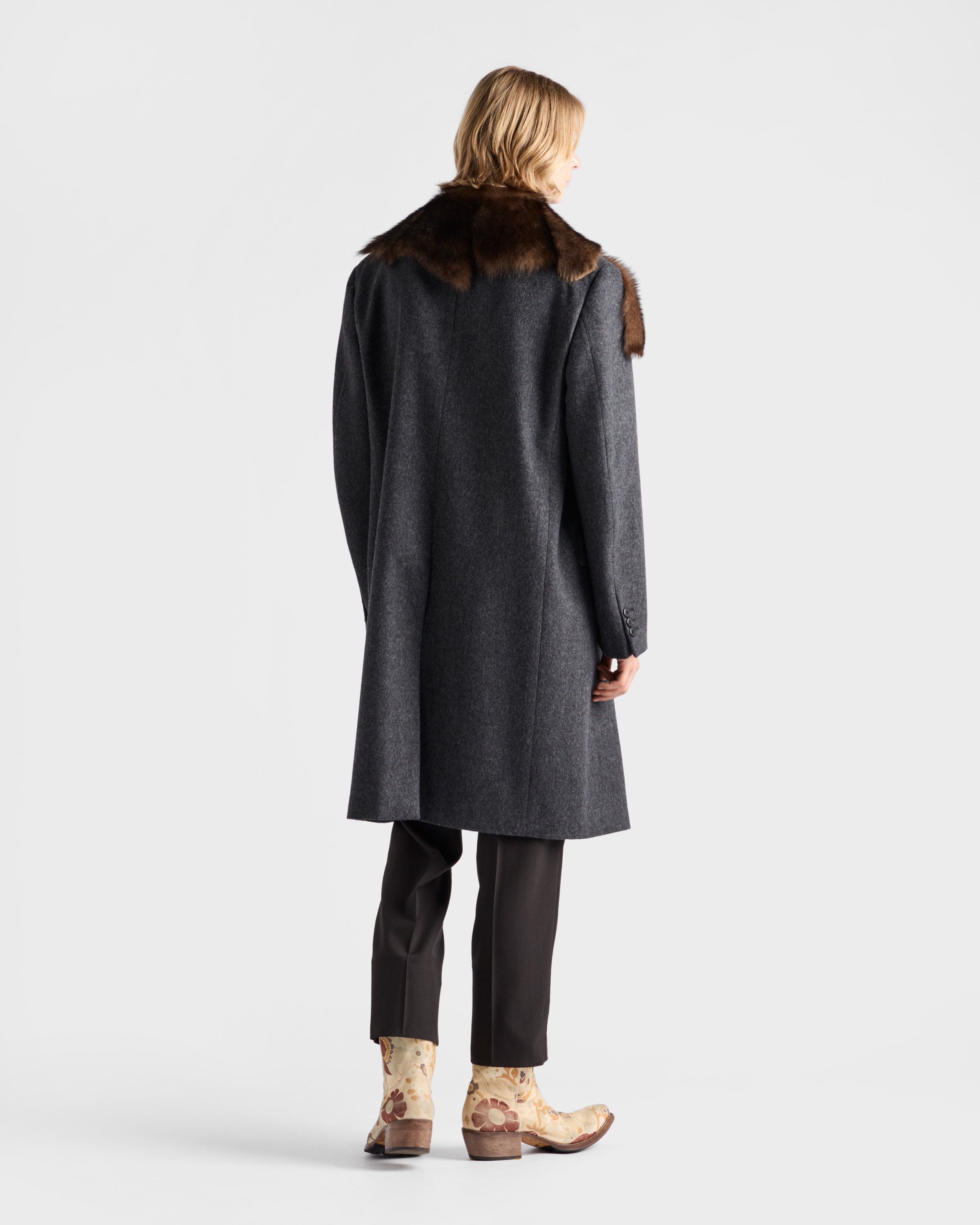 Single-breasted wool coat - 5