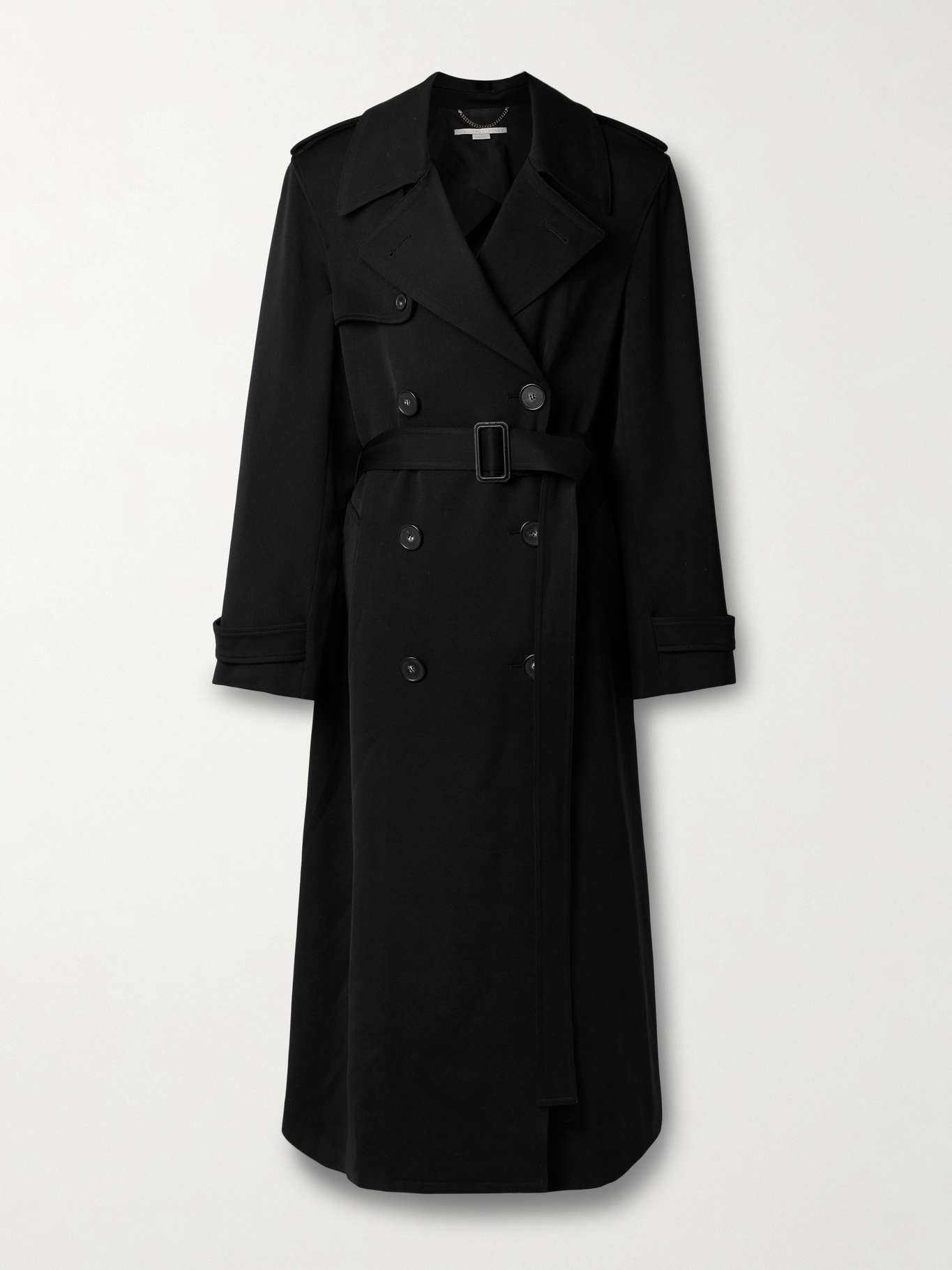 Belted double-breasted wool-twill trench coat - 1