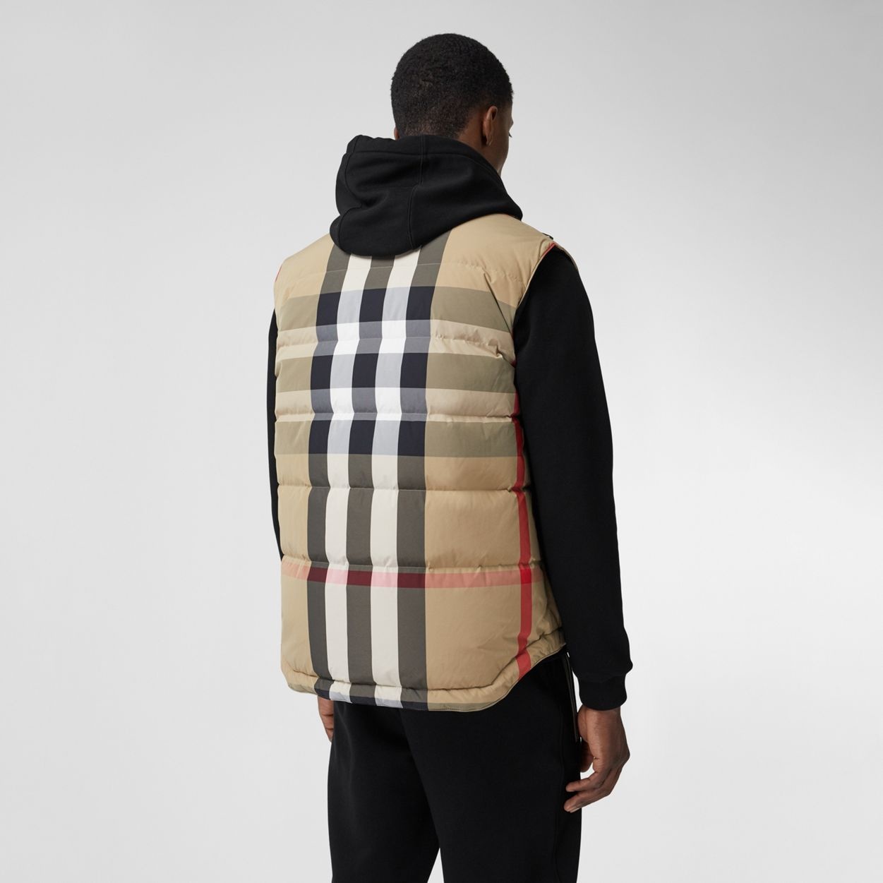 Reversible Check Nylon Puffer Gilet - 5