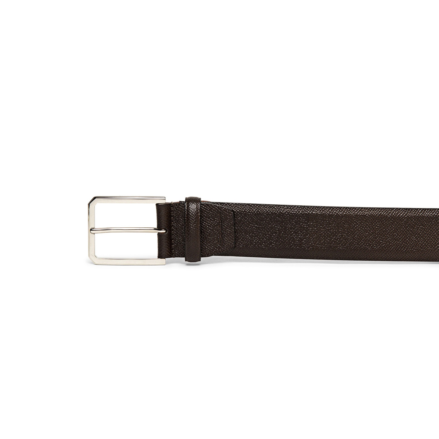 Adjustable brown Saffiano leather belt - 3